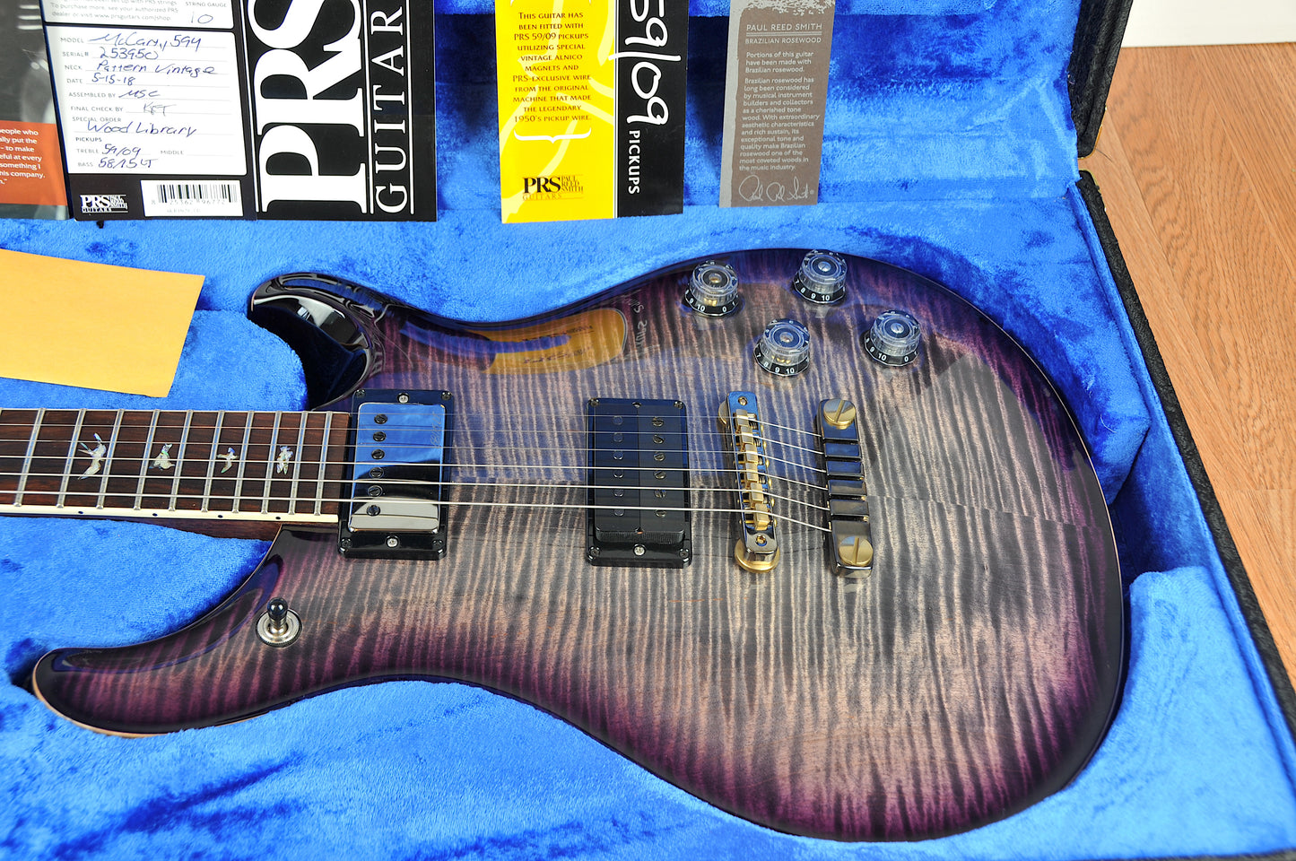 Paul Reed Smith Wood Library Mccarty 594 59/09 Limited Pickups Charcoal Purple Burst 2018
